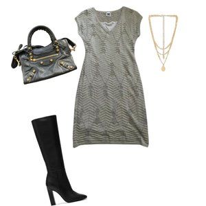 MISSONI | Gold cocktail lurex dress